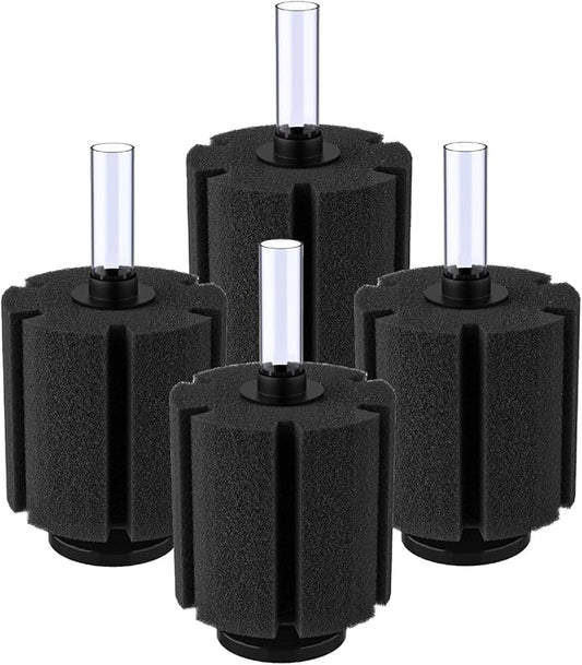 Pawfly Large Aquarium Bio Sponge Filter Quiet Betta Fry Shrimp and Small Fish Foam Filter for Fish Tank up to 60 Gallon, 4 Pack