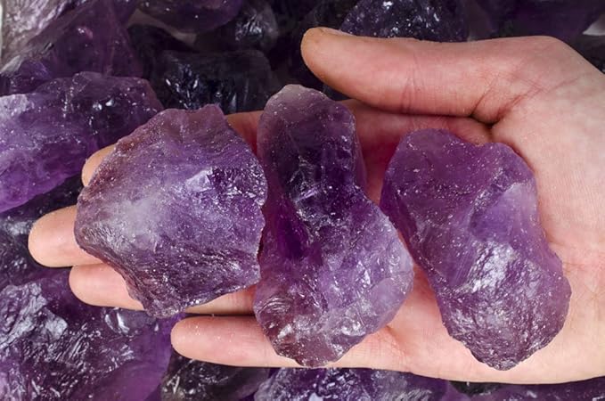 Fantasia Materials: 2 lbs Amethyst Large Chunk Rough Stones from Brazil - Grade 1