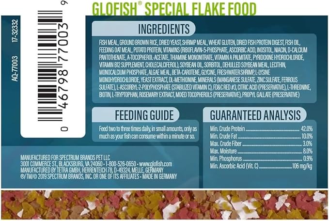 GloFish Special Flake Dry Fish Food for Brightness, 1.59 Oz (Pack of 2)
