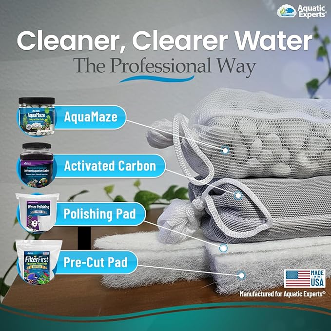 Aquatic Experts Aquarium Filter Floss for Fish Tank Filters - FilterFirst Aquarium Filter Pad - Media for Crystal Clear Water, (6 Pack, Tidal 75 Compatible)