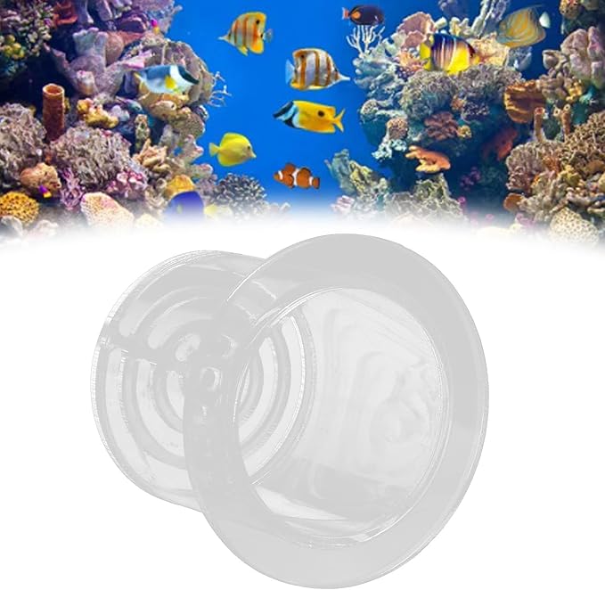 Acrylic Transparent Feeder Cover, Fish Tank Protection Cover, Breeding Protection Cover with Ring Base for Blocking Fish and Sand, Compatible with 20mm 25mm Drain