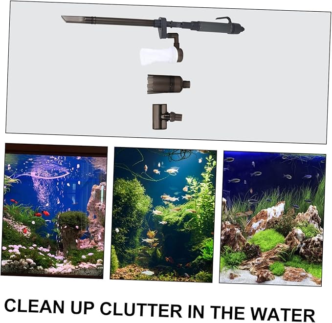 1set Electric Fish Tank Water Changer Telescopic Tube Aquarium for Water Change Sand Washing Tank Scraping No Battery Required Suitable for Small Large Aquariums