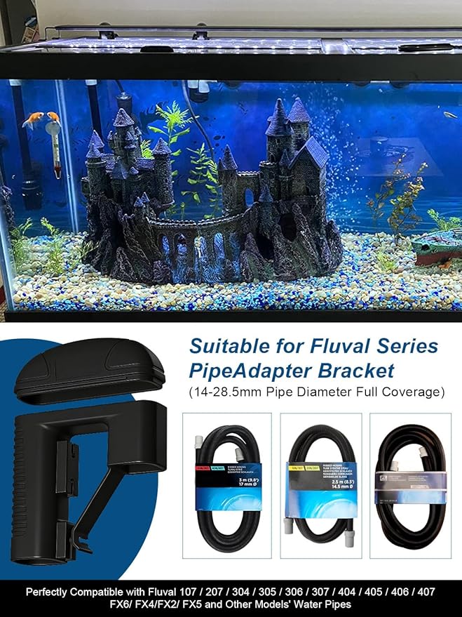 Rim Connector for Fluval 107 207 304 305 306 307 404 405 406 407 FX6 FX5 FX4 FX2,Aquarium Hose Rim Clip, Ribbed Hosing Bracket - 2 Pack