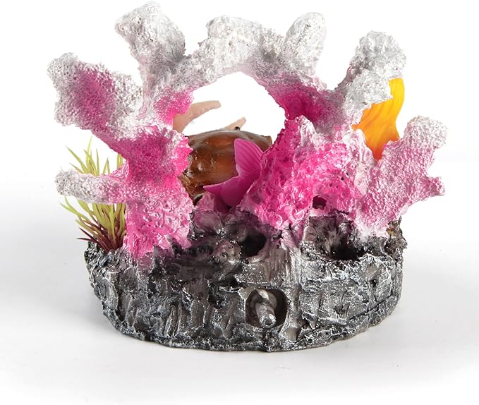 Saim Resin Corals, Aquarium Bubbler Decorations Cute Coral & Crab Fish Tank Decoration, Aquarium Micro Ocean Landscape Ornament Resin Corals for Aquarium Fish Tank Decor Fish Toy