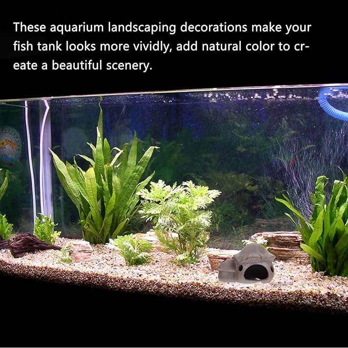 balacoo Sand Fish Tank Hideout Cave House Aquarium Hut Decor for Fish Shelter for Hiding Playing and Breeding Fun Landscape Ornament for Aquatic Environments
