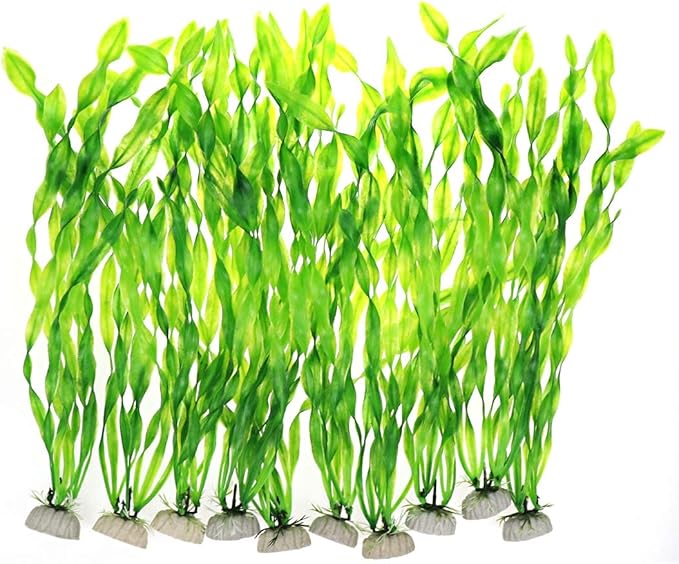 Bitray Artificial Seaweed Decor, Simulation Plastic Seaweed Water Plants Kelp Grass Used for Household and Office Aquarium,12 Inch (10 PCS)