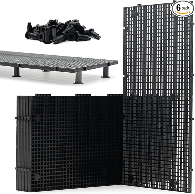 LINLAN 6 Pieces High-Density Aquarium Grid Plastic with 36 Brackets, Fish Tank Divider, Egg Crate for DIY Filtration and Bottom Protection in Aquascaping