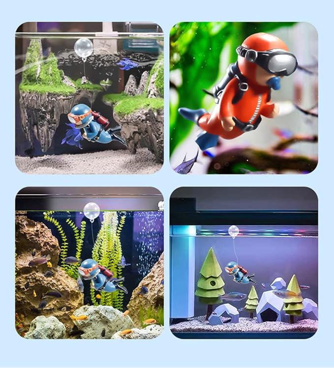 2-Pack Floating Fish Tank Decorations Little Diver Aquarium Decoration Aquarium Accessories Fish Playmate for Fish Tank Suitable for All Kinds of Fish Tanks Swimming Pool