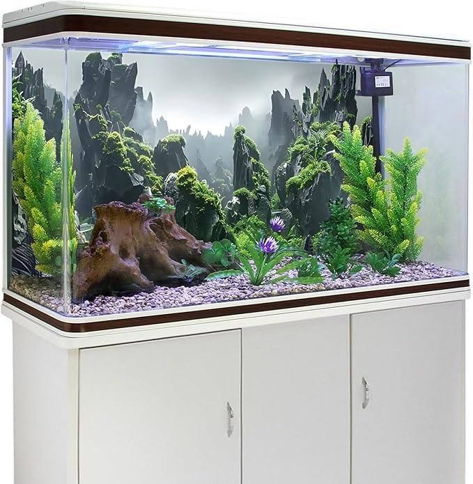 AWERT 48x20 inches Stone Aquarium Background Rock Fish Tank Background Rocky Terrarium Background Polyester Background