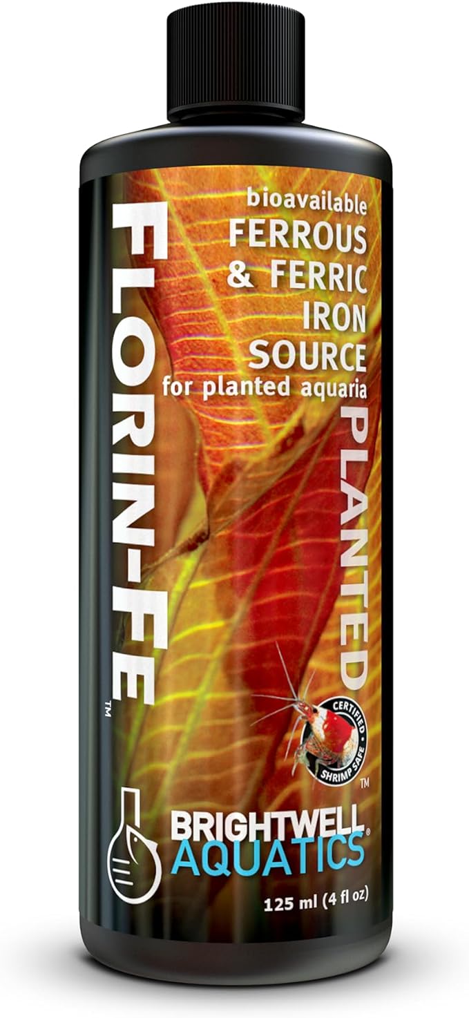 Brightwell Aquatics Florin-Fe Iron Supplement for Planted Aquariums – Dual-Action Iron Source for Plant Growth, Chlorophyll & Vibrant Foliage – Daily Dosing, 125 ml