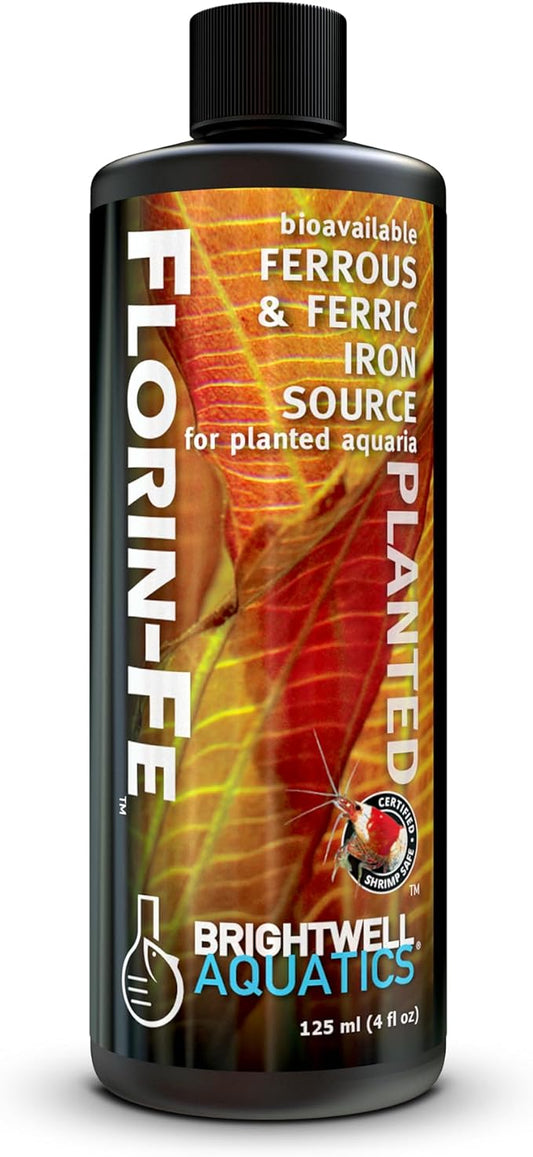 Brightwell Aquatics Florin-Fe Iron Supplement for Planted Aquariums – Dual-Action Iron Source for Plant Growth, Chlorophyll & Vibrant Foliage – Daily Dosing, 125 ml