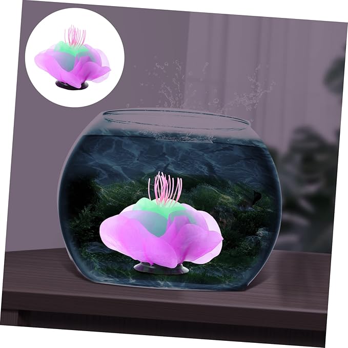 BESPORTBLE Colorful Water Lily Aquarium Decoration Fish Tank Adornment for Aquatic Landscapes Compact and Lightweight Design for Enhancing Fish Tank Aesthetics Vivid and Attractive Water