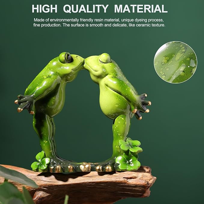 Resin Frog Statue Ornament for Aquarium - Underwater Landscape Figurine Decoration for Fish Tank