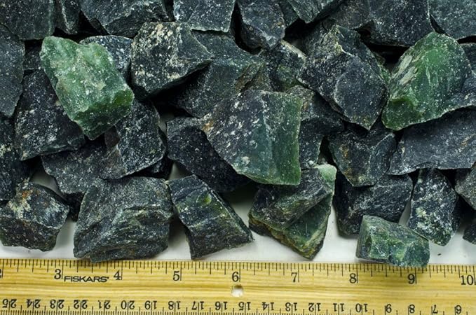 Fantasia Materials: 2 lbs Deep Green Serpentine Rough Stones from India