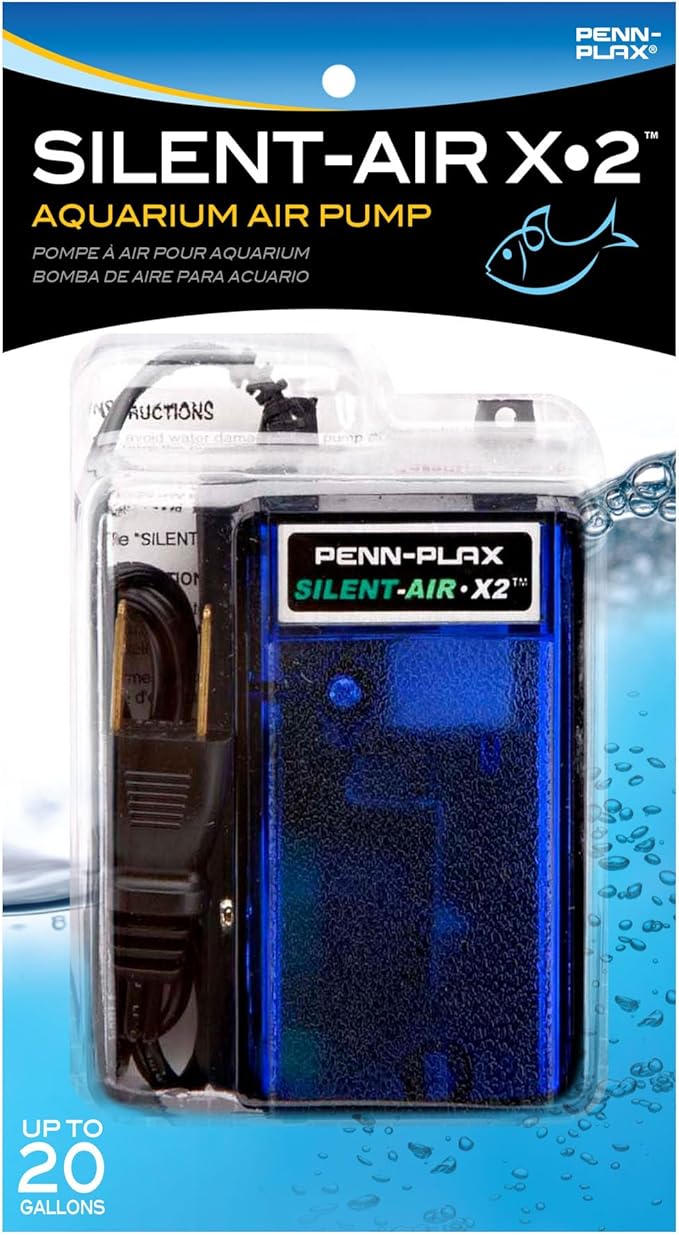 Penn-Plax Silent-Air Aquarium Air Pump - 20 Gal