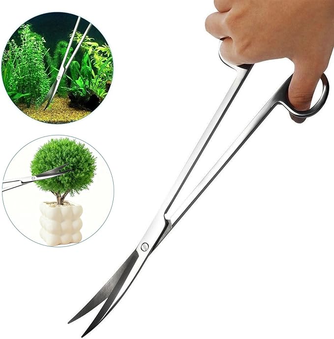 Carefree Fish 7IN1 Aquarium Cleaning Tools Long Handle Adjustable Length 18~24Inch Fish Tank Cleaner Kit Algae Scraper Scrubber Brushes Set Plant Scissor Long Tweezer