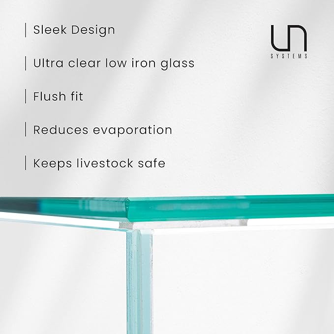 Ultum Nature Systems Ultra Clear Rimless Tank Lid - Cover for Glass Aquarium, Frameless Fish Tank - 20C, 20T (Flush Fit)