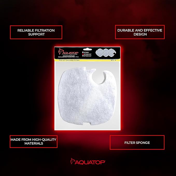 Aquatop Replacement White Filter Pads - Keeps Water Crystal Clear - Cartridge for Dirt & Waste - Controls Organic Particles of Waste