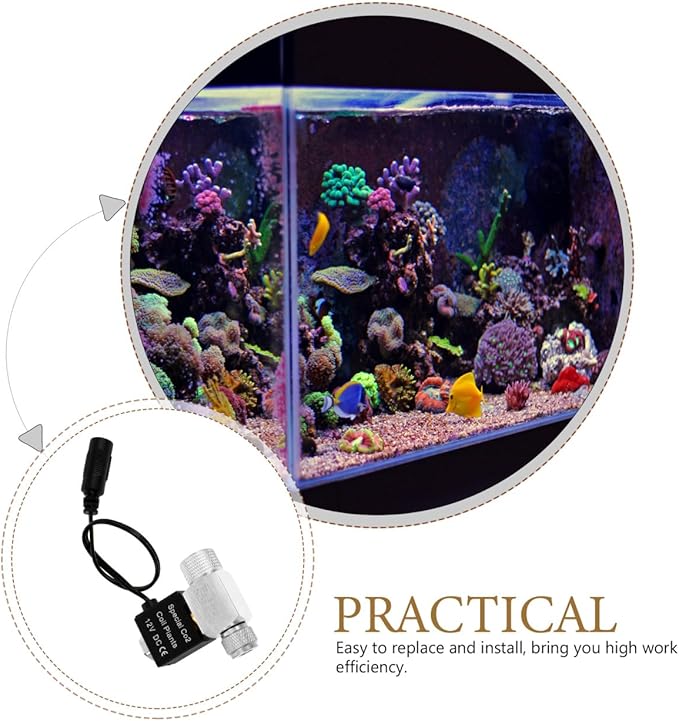 Sosoport Aquarium CO2 Solenoid Valve Low Temperature Magnetic Valve DIY CO2 Regulator with US Plug Compact Fish Tank Accessory