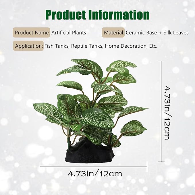 Silk Aquarium Plants, Artificial Fake Aquarium Plants Small Betta Fish Tank Plants Plastic Realistic Decorations Set 2PCS (Style D)