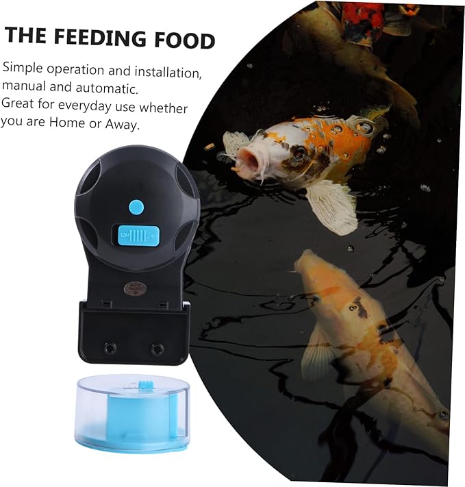 SUPVOX Automatic Fish Feeder for Aquarium Timer Food Dispensing for Flakes Pellets and Crumbles Battery Operated Batteries Not Included