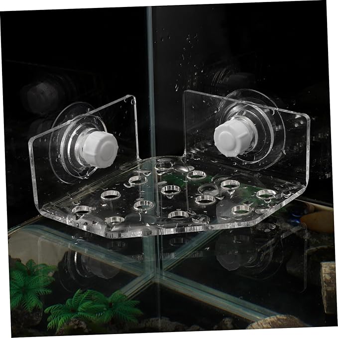 POPETPOP Coral Rack- Transparent Fish Tank Coral Holder with Suction Cup Acrylic Coral Bracket Base for Aquarium Fish Tank- 13 Plug Holes