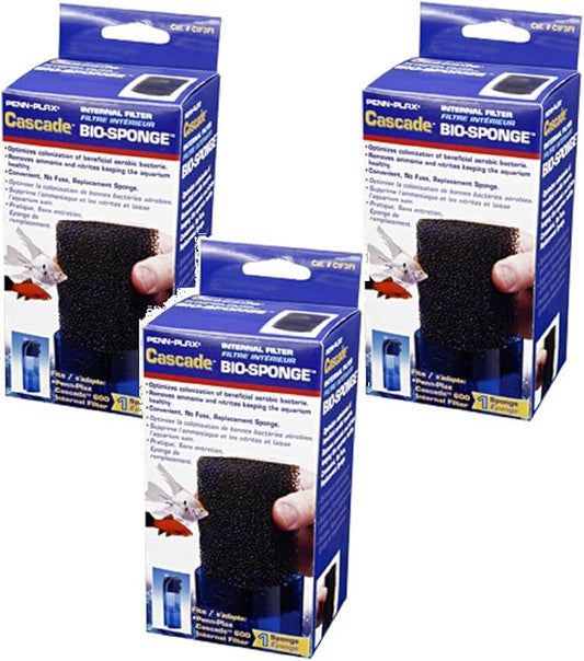 Penn Plax Cascade 600 Internal Bio Filter for Aquariums (3 Pack)