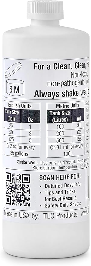 TLC Products, Saltwater Aquarium Optimizer, Aquarium Water Clarifier, Reduces Ammonia, 32 oz (946ml)