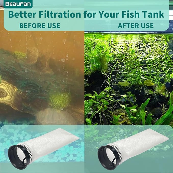 12 Pack 2.75 Inch 225 Micron Filter Sock Fits Waterbox, Eshopps, Fiji Cube Aquarium Models, and All 2.75" Filter Sock Holders