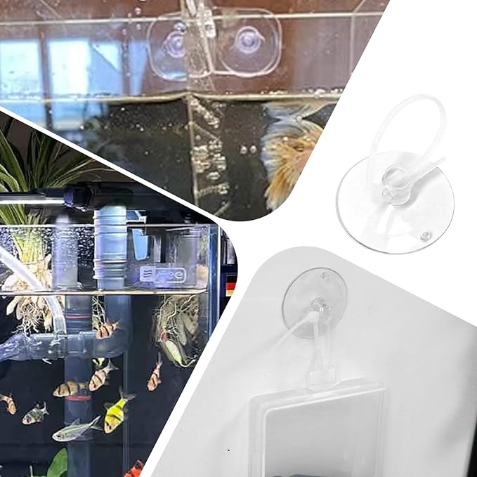 20 Pcs Aquarium Suction Cups,Aquarium Plant Holder,Small Suction Cup Clip for Glass,Fish Tank Suction Cups with 40 Pcs Adjustable Cable Ties