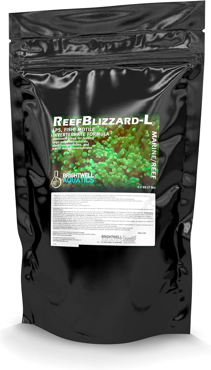 Brightwell Aquatics Reef Blizzard L - Powder Planktonic Food Blend to Feed Large Stony Corals & Planktivorous Fish