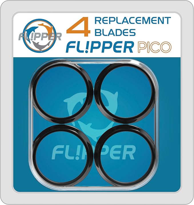 Flipper Pico 2 in 1 Magnetic Scrubber Scraper Aquarium Fish Tank Cleaner Replacement Blades - 4 Pack
