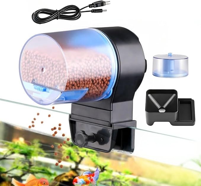 Automatic Fish Feeder - Rechargeable 3-Mode with Timer | Automatic Fish Feeder Small Tank,for Home Office Apartment Travel Vacation Pond