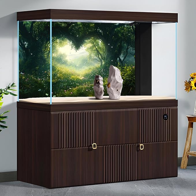 Heart Shaped Forest Aquarium Background Rainforest Heart Shapes Fish Tank Background Fantasy Magical Forest Reptile Tank Backgrounds Lush Green Meadow Flowers Reptile Enclosure Backgrounds 48x18in