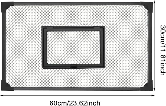 Mesh Screen Netting for Fish, DIY Self Assembly Magnetic Mesh Aquarium Lid Multiple Sizes(60x30cm)