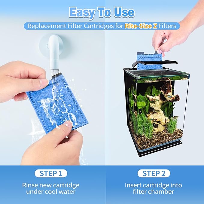 Umlecoa 8/16/32 Pack Rite-Size Z Filter Cartridges Compatible with MarineLand Eclipse Filtration Systems & Marineland Hidden Filtration System - Rite-Size Z Replacement Filter Cartridges