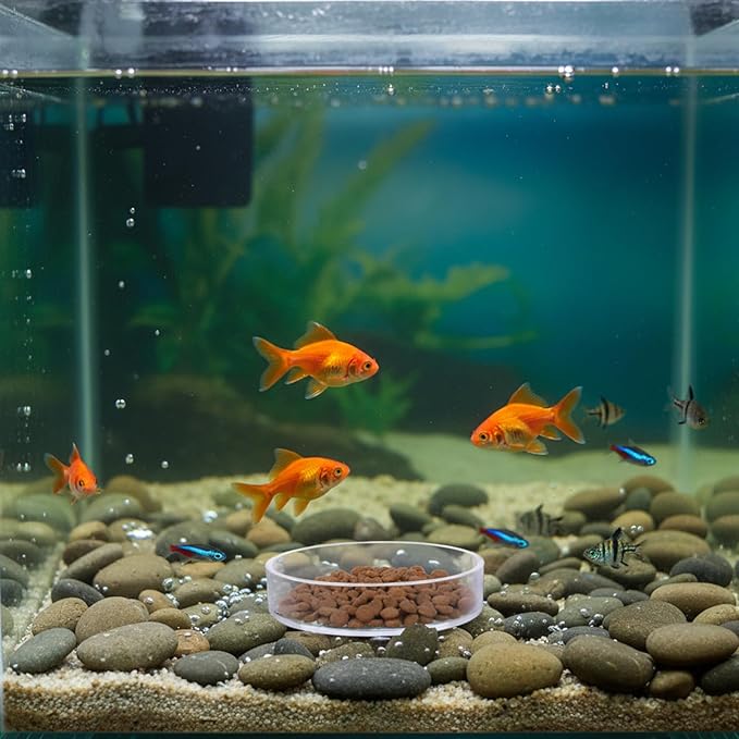 2 Pcs Shrimp Feeding Dish, Aquarium Feeding Dish, Fish Tank Feeder Dishes, Clear Aquarium Shrimp Feeders Bowl Freshwater Tray Feeder, 60mm/80mm