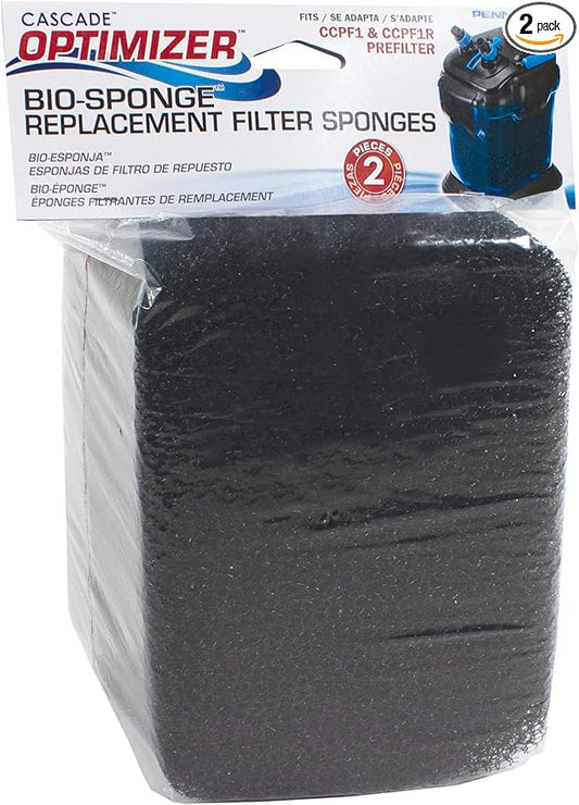 Penn-Plax Replacement Fine Bio-Sponges for Cascade and Reptology Optimizer Pre-Filters – 2 Pack