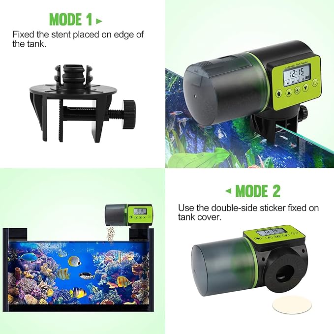 Automatic Fish Feeder for Aquarium,Auto Food Dispenser,Easy Programmable Fish Feeder for Aquarium, Small Fish Turtle Tank, Auto Feeding on Vacation Or Holidays Or Weekend
