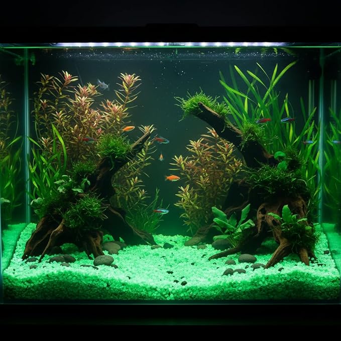 Shiny Stone Glow in The Dark Aquarium Neon Gravel Sand, Decorative Rocks for Fish Tank and Fairy Garden, Home Dec,305g/0.67lbs (3-5mm, Yellow Green)