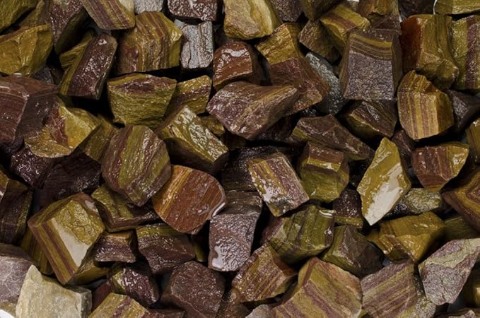 Fantasia Materials: 18 lbs Brinjal Stripe Jasper Rough Stones from India