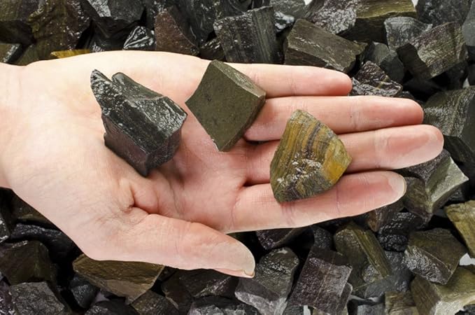 Fantasia Materials: 1 lb Black Stripe Jasper Rough Stones from India