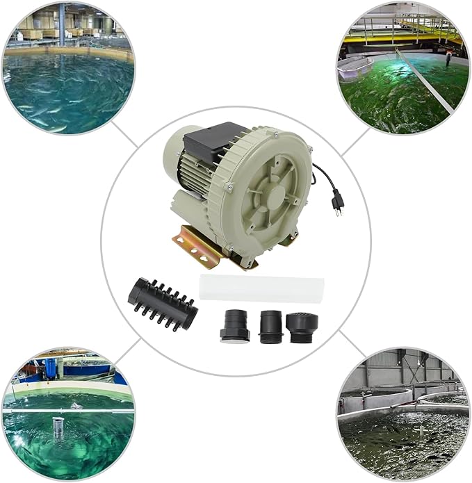 Air Pump Blower, 110V 370W 12KPa High Pressure Industrial Air Pump Blower Oxygen Aerator Aquarium Fish Tank Pond Aquaculture Blower