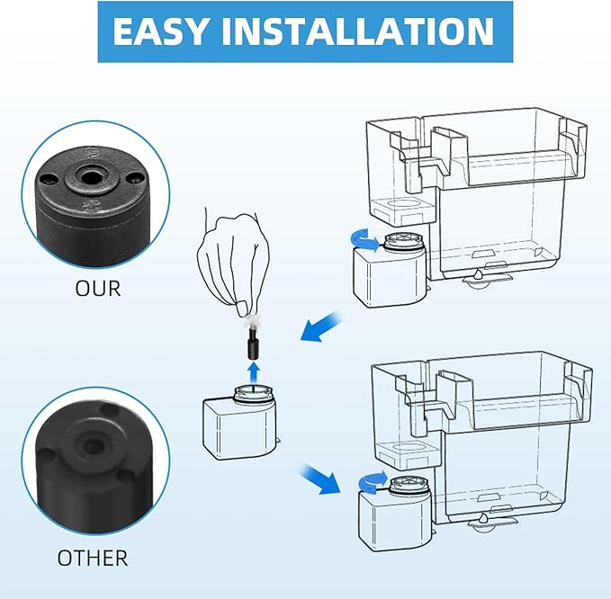 Impeller Assembly Compatible with AquaClear 50 Power Filter, A634 Aquarium Filter Part for Fluval Fish Tank Pump System