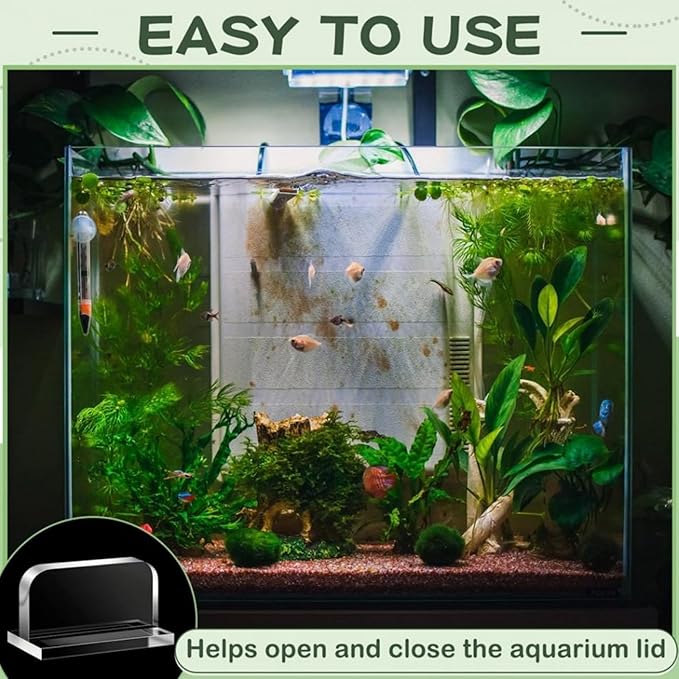 Tyenaza 6Pcs Aquarium Cover Handle, Secure Grip Acrylic Aquarium Lid Pull Handle for Home