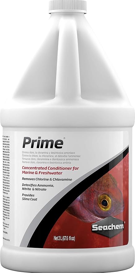 Seachem Stability Fish Tank Stabilizer - for Freshwater and Marine Aquariums 2L / 67.6 oz & Prime Fresh and Saltwater Conditioner - Chemical Remover and Detoxifier 2 L