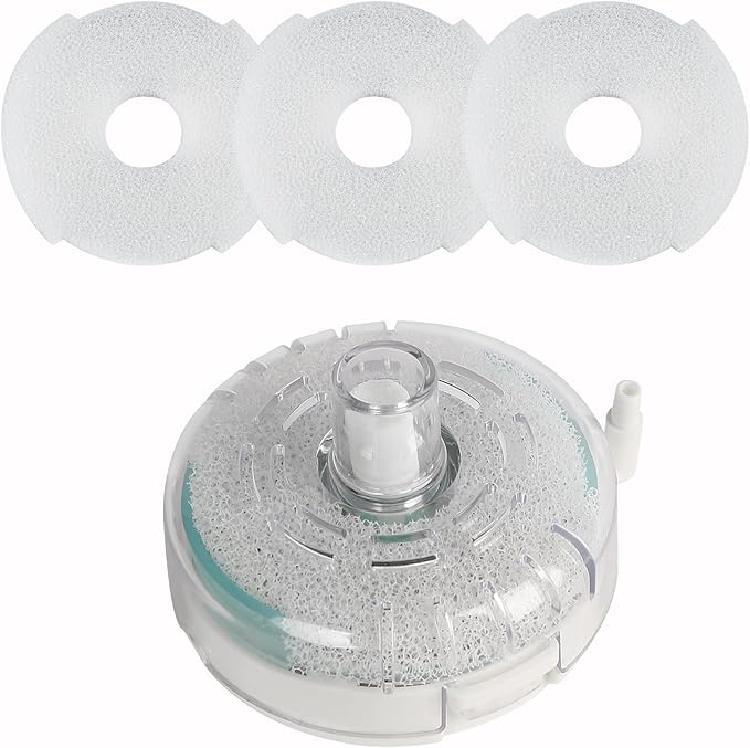 UPETTOOLS Small Aquarium Filter Mini Sponge Filter for 2-6 Gallon Tank and 3 PCS Replacement Sponge