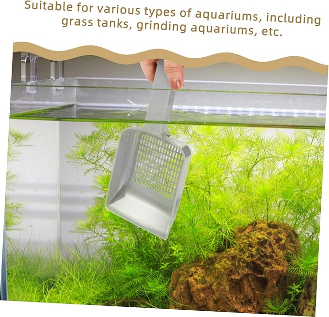 BESPORTBLE Multifunctional Fish Tank Sand Scoop with Drainage Aquarium Gravel Shovel for Easy Sediment Cleaning Essential Tool for Aquarium Maintenance
