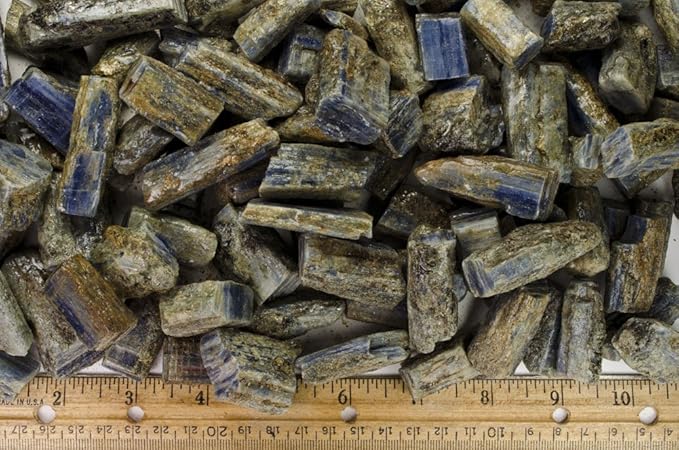 Fantasia Materials: 1 lb Thick Blue Kyanite Rough Stones from India