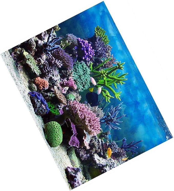 Fish Tank Poster, PVC Adhesive Fish Tank Decorations Pictures Aquarium Fish Tank Background Poster Underwater Backdrop Decoration Paper (122 * 61cm)